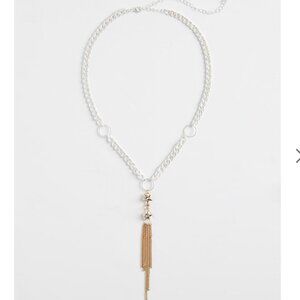 TORRID Celestial Y Necklace Moon Stars Mixed Metal Gold Silver NEW